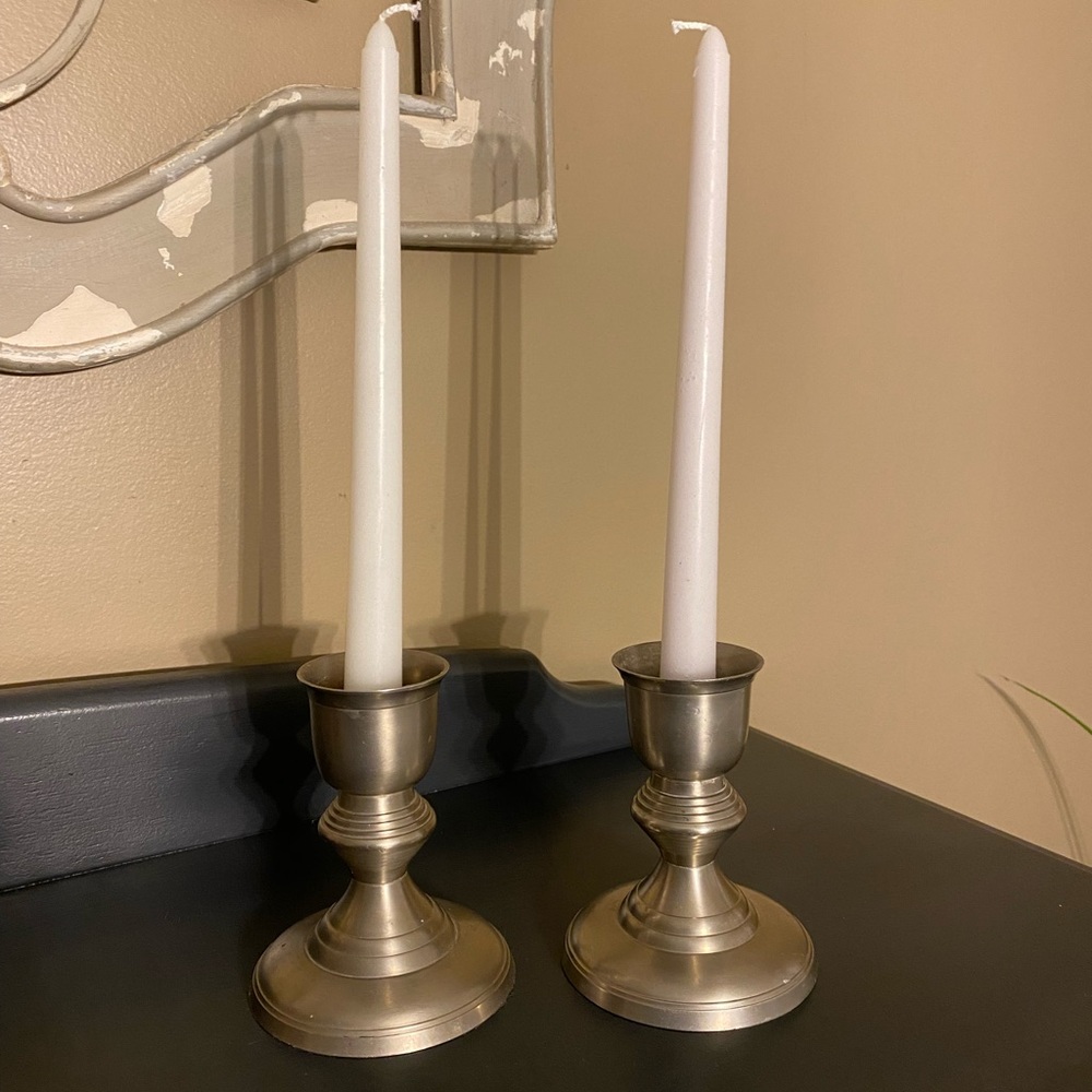 2 Pewter Candle Holders!